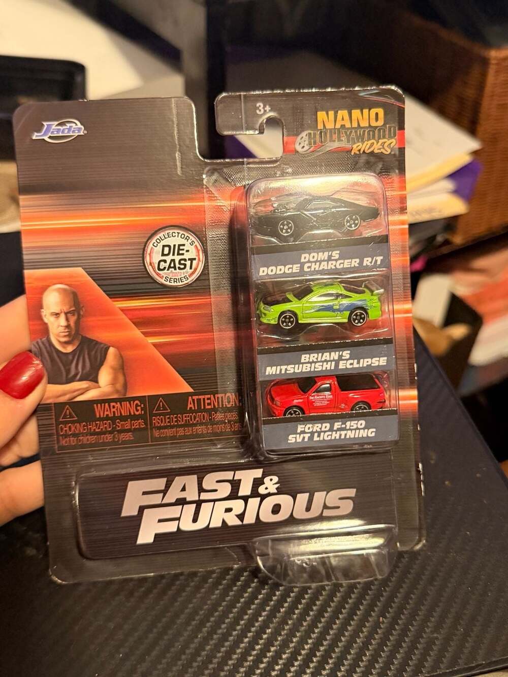 Jada NANO FAST & FURIOUS 3 PC SET NANO HOLLYWOOD RIDES DIECAST MODEL CARS 1:87